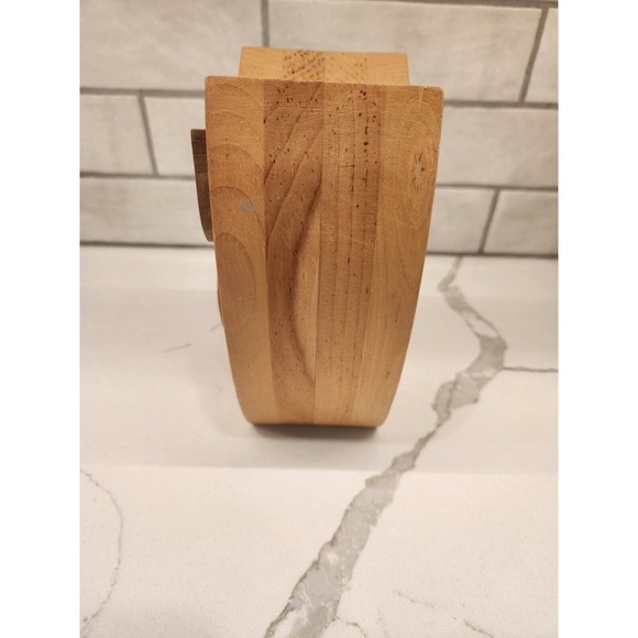 Vintage Handmade Wood Owl Piggy Coin Bank With Moveable Wing To Remove The Money - Picture 5 of 12